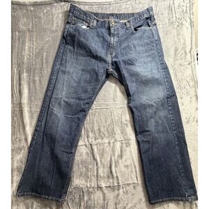 Levi 569 Loose Straight Fit Wide Leg Medium Wash Blue Jeans 40x32 True Fit